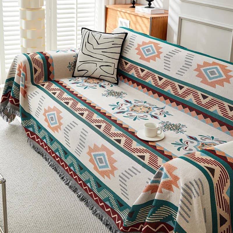 Boho covers in cotton and linen, towel, ethnic style, geometric, covered by outdoor camping, multifunctional decorations