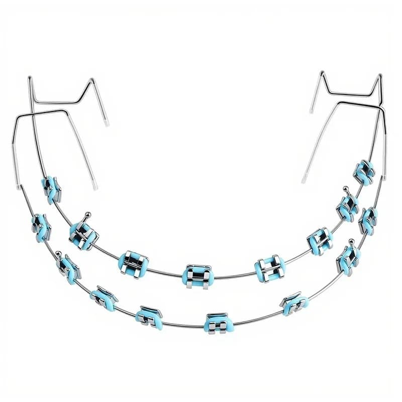 Decorazioni Dentali Temporanee alla Moda, 1 Paio, Colorate, con Fili Metallici, Supporti Ortodontici e Legature di Alta Qualità