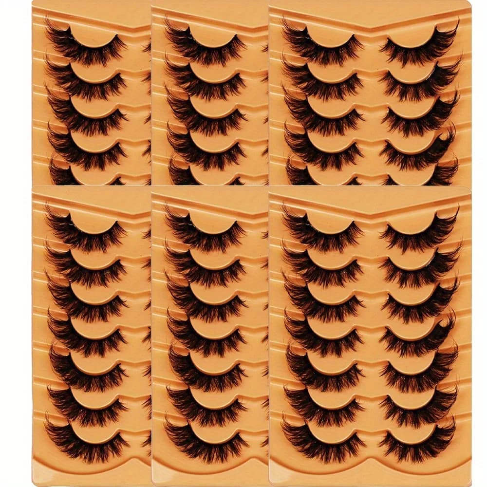42 pairs/6 eyelashes eyelashes cat 3D natural fake eyelashes 5D soft cross Manga eyelashes natural eyelashes makeup extension