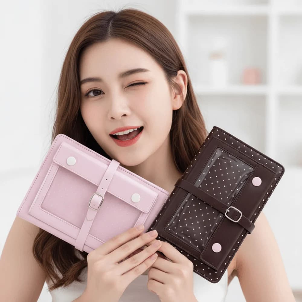 Six Ring A6 Binder Journal High Aesthetics Portable Compact Itabag Planner Notebook Refillable Pages Glossy Leather