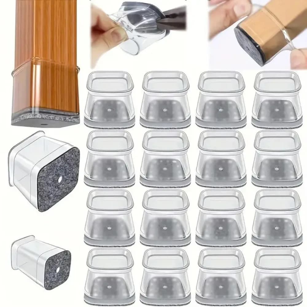 20 protezioni per gambe di sedie, coperture in gomma siliconica spessa, resistenti ai graffi, riducono il rumore, per mobili e pavimenti in legno duro