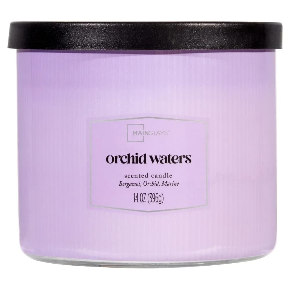 3 Wick Textured Wrapped Orchid Scented Water Candle for Home Decor Aromatherapy Relaxation Gift 14 Ounce