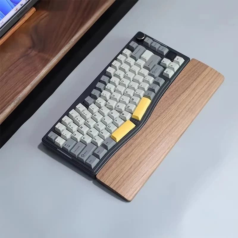 Poggiapolsi Ergonomico in Noce Personalizzato AFA R2 AM65 per Tastiera Meccanica da Gaming, Accessorio Regalo Fai-da-Te