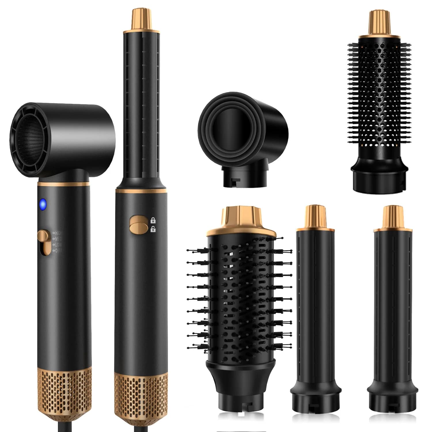 5-in-1 hot air comb multifunctional hair dryer curly hair straightener