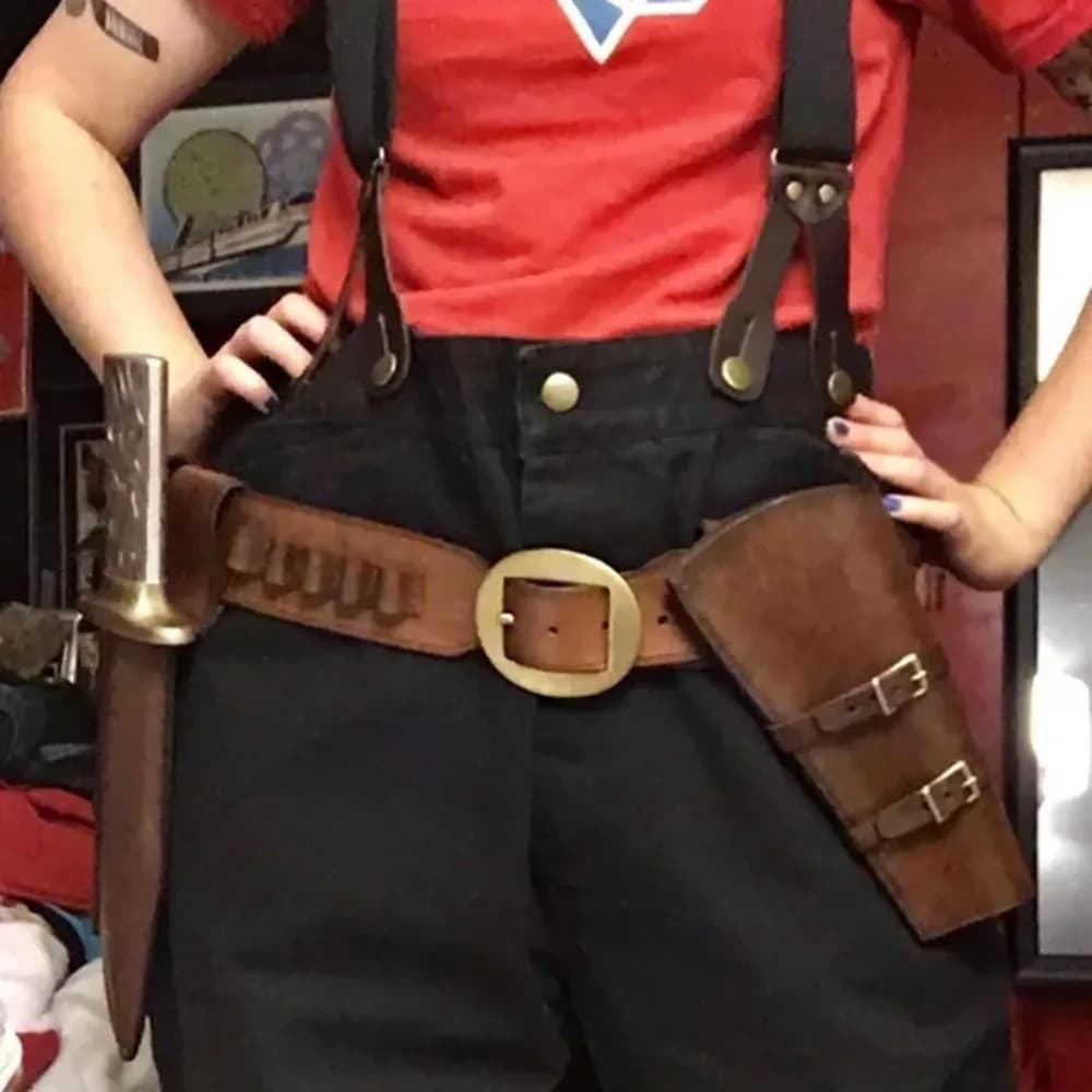 Cintura in pelle per revolver Wild West per costume cosplay di Arthur Morgan
