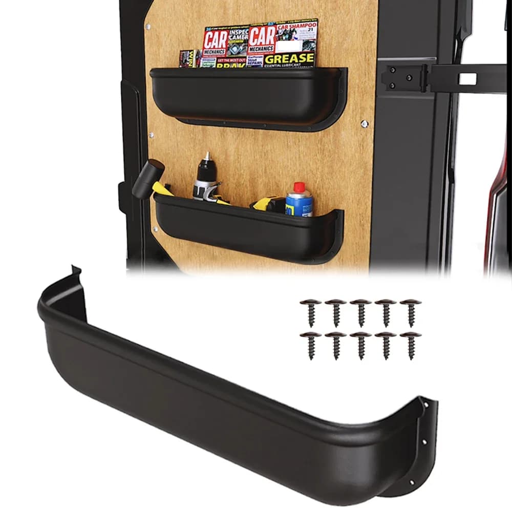 1 Pack Black RV Storage Organizer Trays Easy to Install Door Mounted Storage Box for Kitchen Bathroom RV Cabinet Accessories