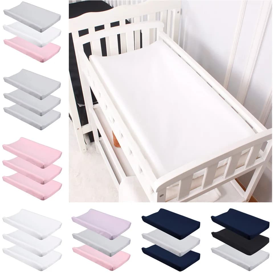 Bed linen with corners for baby in soft and breathable cotton muslin Newborn baby cot sheets Universal changing table cover for infants