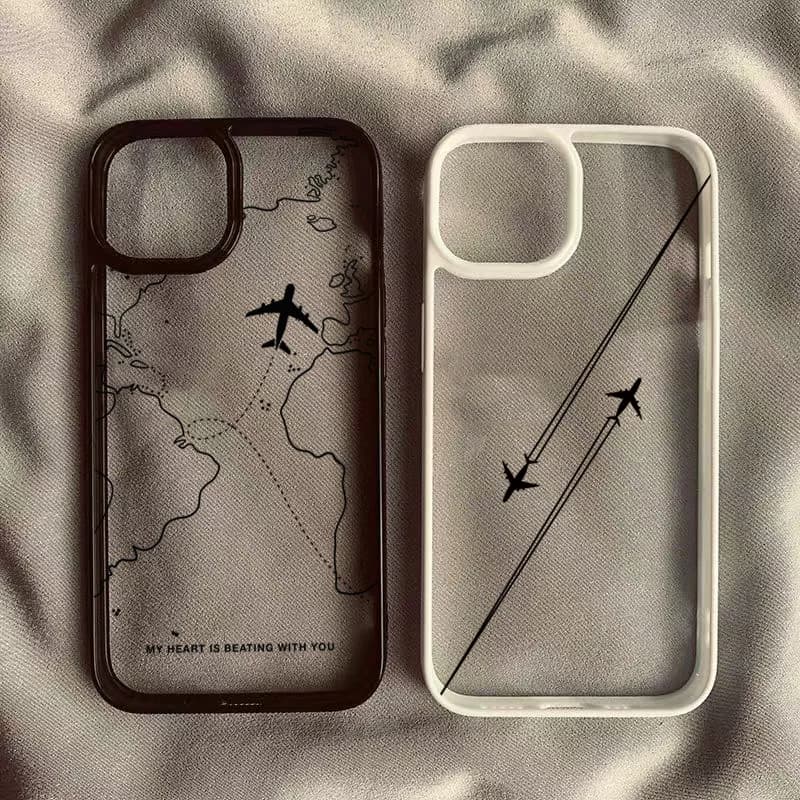 Custodia per telefono Desian per percorso aereo ispirata ai viaggi per iPhone 17 16 15 14 13 12 11 Pro Max MINI 17 Air Cover trasparente anticaduta