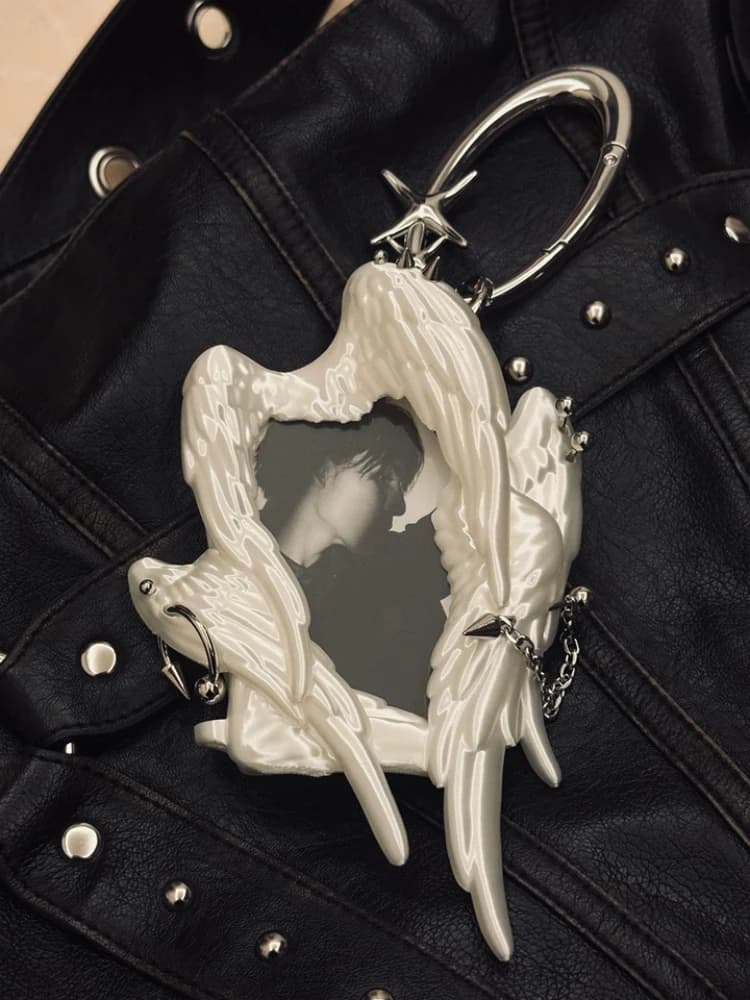 Six Winged Angel Wings Photocard Holder 3d Printed Punk Rivet Custom Fans Card Collecting Display Bag Pendant Cute Toy Gifts Acg