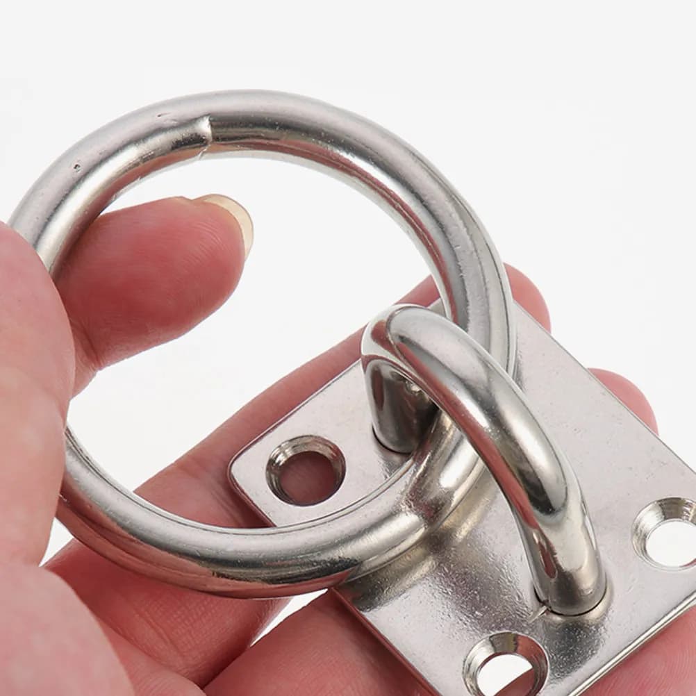 2 Pieces Stainless Steel Eye Hooks Resistent for Fixed Mounting, For Sun Curtains, Lovers, Altalene Yoga, Boxing Bags, Cement