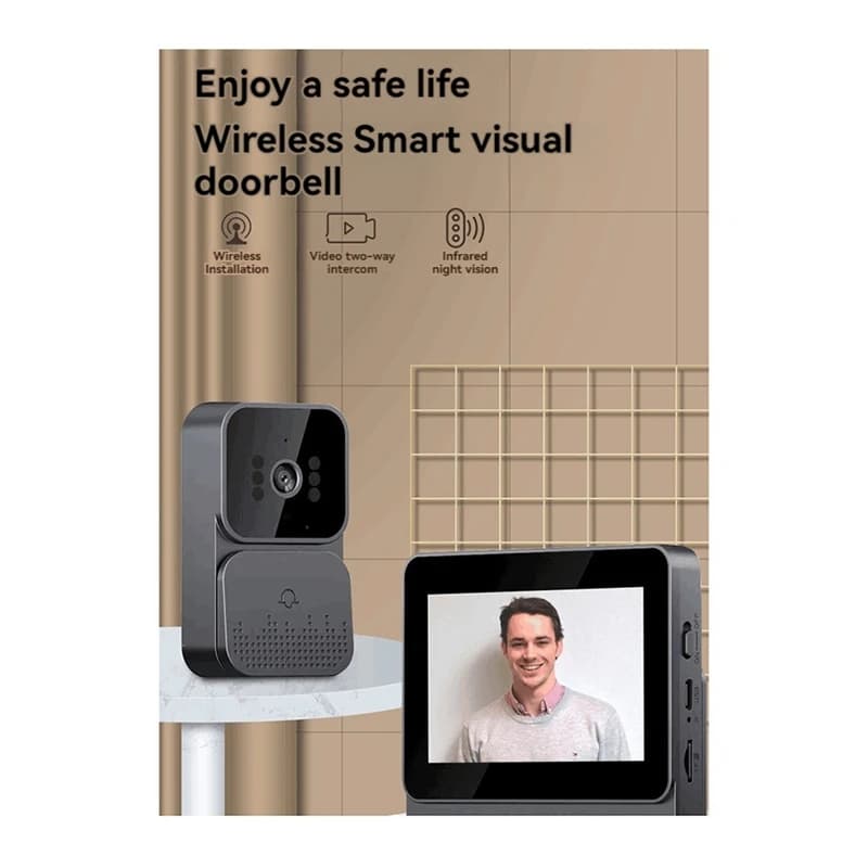 Videocitofono Intelligente Wireless con Visione Notturna e Schermo da 4,3 Pollici per Sicurezza Casa Intelligente e Appartamento - A79U