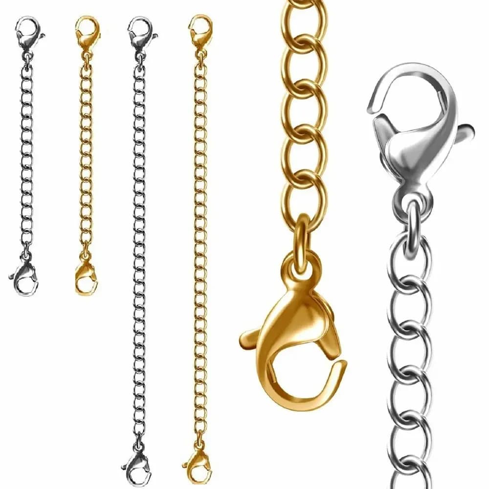 Componenti e accessori per gioielli da 6'' e 3'', estensori/catene di sicurezza per bracciali fai da te con chiusura a moschettone