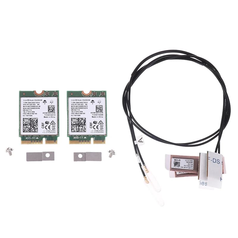 【Scheda WiFi 9560NGW + Antenna 1733Mbps Wireless 9560 Dual Band 2.4G/5G BT 5.0 802.11Ac M.2 CNVI 9560NGW Adattatore Wireless】