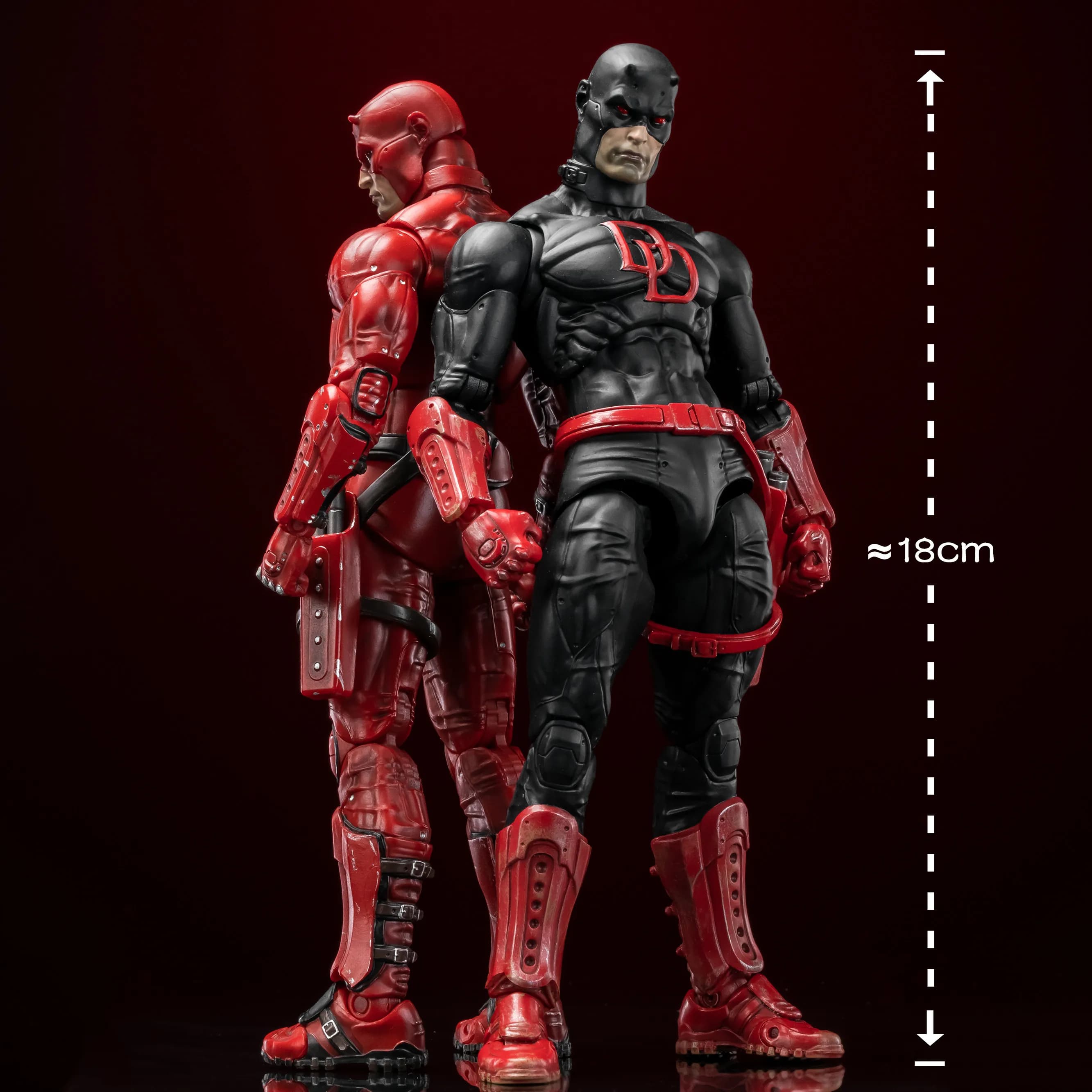 Disponibile - FlefToys Marvel Daredevil Classic Red Shadowland Reborn Black 8" Action Figure Devil Defenders Matt Murdock Legends