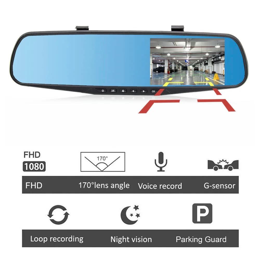 HGDO Dash Cam dual lens Full HD 1080P Camera Video Recorder Rear Camera Rear Camera Night Vision Parking Monitor 24 Hours