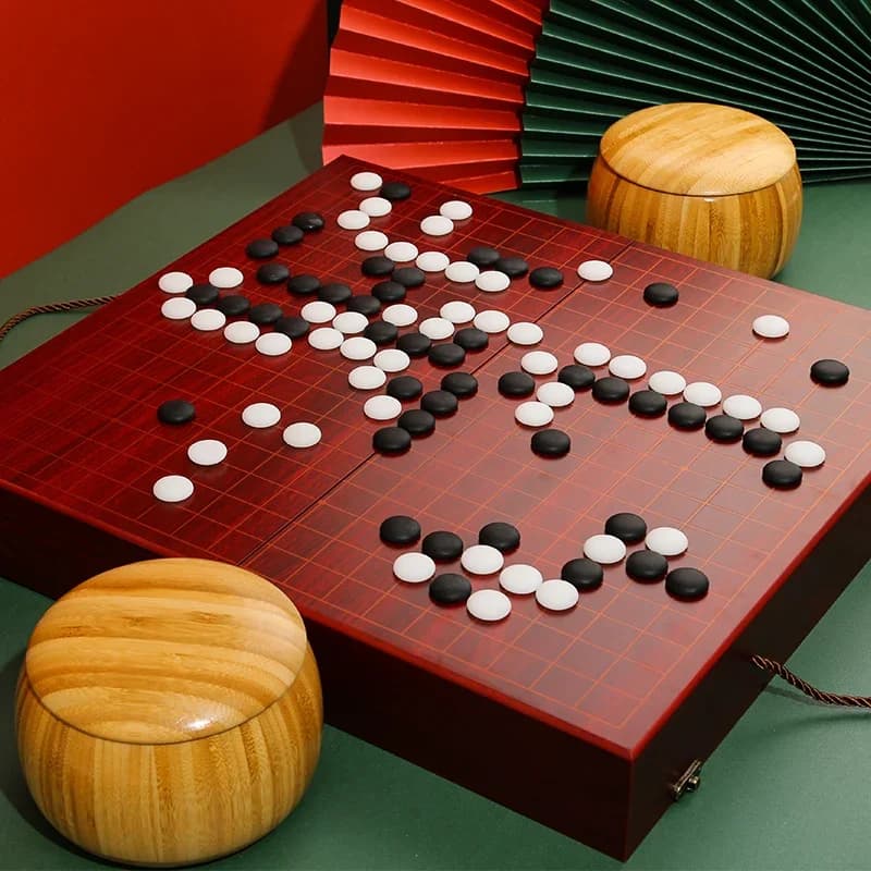 Portatile pieghevole per adulti Principiante Professionale Go Home Puzzle Gioco da tavolo Confezione regalo Set da tavolo per adulti di lusso in legno di grandi dimensioni per bambini