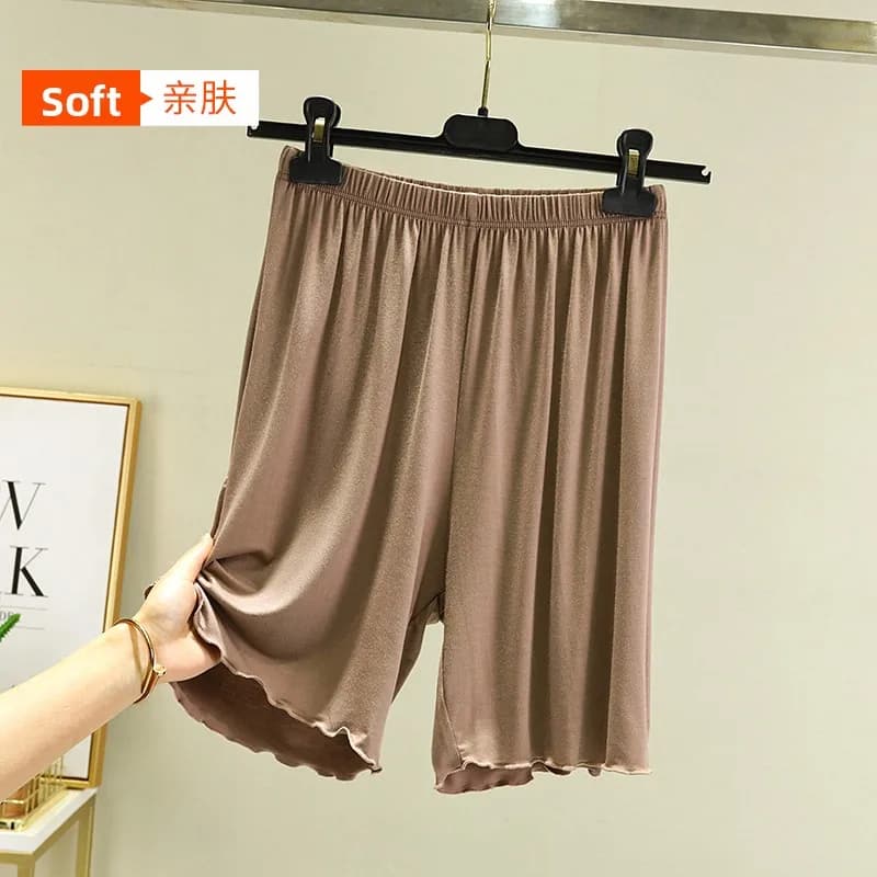 Pantaloncini a vita alta in modal a gamba larga da donna, casual, a cinque punte, per casa e pigiama, taglie forti, comodi e traspiranti, estivi