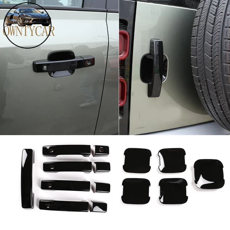 ABS Nero Lucido Per Land Rover Defender 90 110 2020-2024 Auto Porta Esterna Ciotola Maniglia Della Porta Decorazione Della Copertura Accessori Auto