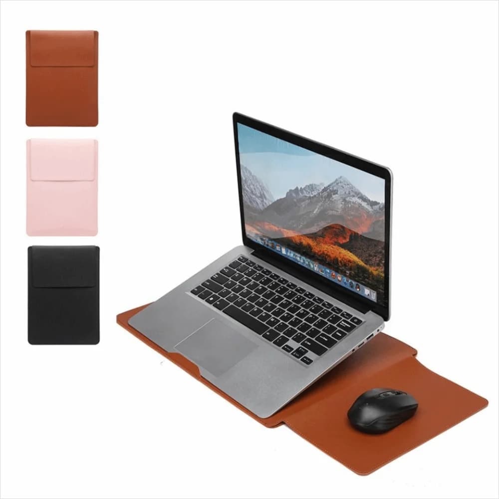 Custodia per laptop da 14 pollici in pelle PU Custodia per laptop regolabile impermeabile Custodia per laptop ultrasottile resistente alle macchie Supporto per ufficio