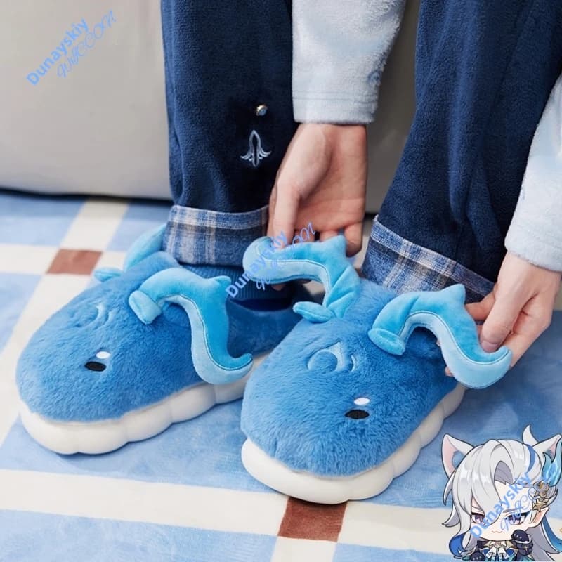 Genshin Impact Neuvillette Serie di impronte a tema Cosplay Prop Pantofole da casa Scarpe Regali cosplay