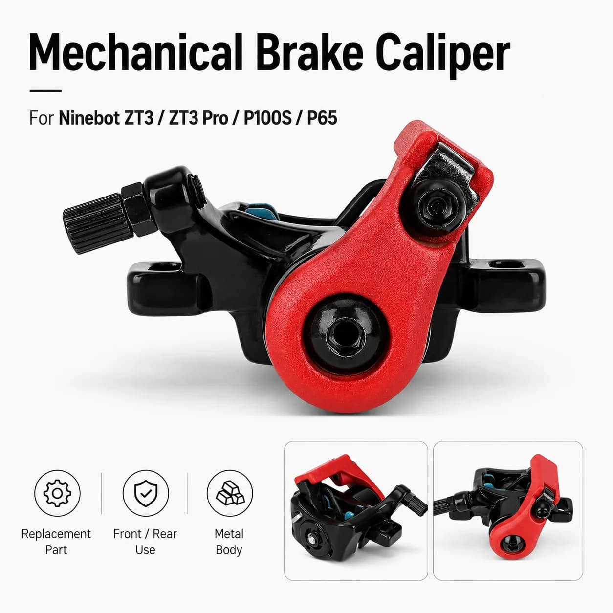 Mechanical Disc Brake Caliper for Ninebot ZT3 ZT3 Pro P100S P65 Electric Scooter Front Rear Replacement Repair Part
