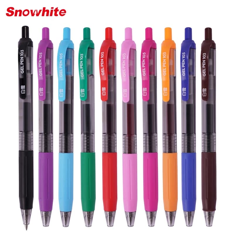 Set di 10 Penne Gel Retrattili Colorate, Punta Fine 0.5mm, per Ufficio, Scuola, Cancelleria, Disegno e Marcatura, Confezione Assortita