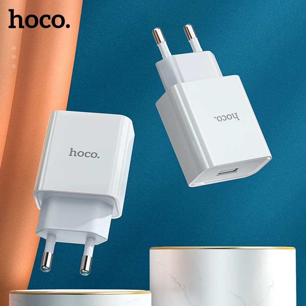 Hoco Caricatore USB da viaggio Spina UE 2A Adattatore di ricarica per telefono per iPhone 11 12 7 Caricatore per telefono cellulare con cavo per Samsung Xiaomi