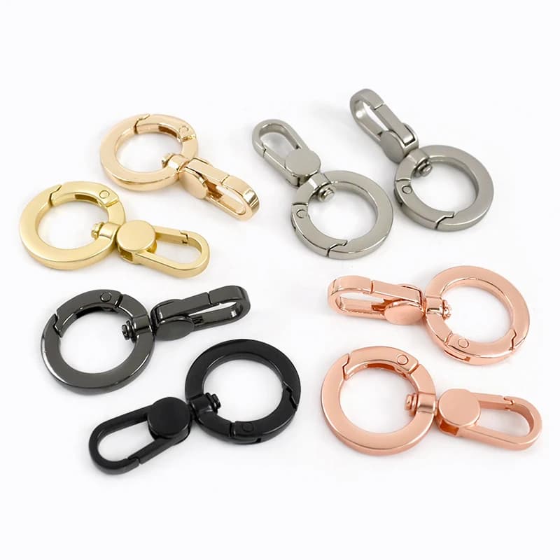5/10/20 Pezzi Moschettone Doppio a Scatto con Anello a O a Molla, Fibbie Metalliche, Clip per Cordino Telefono, Moschettone a Grilletto, Strumenti di Fissaggio