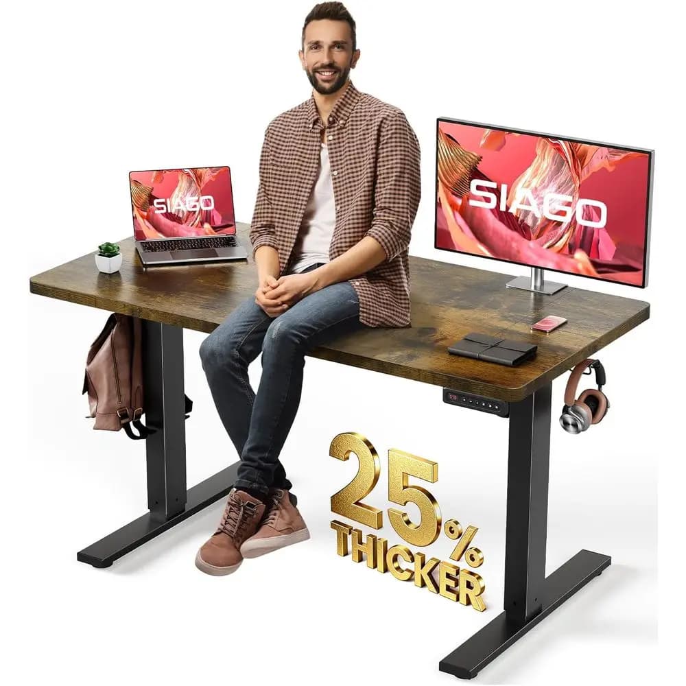 Scrivania Elettrica Regolabile 48x24 con Gestione Cavi e 3 Altezze Memorizzabili