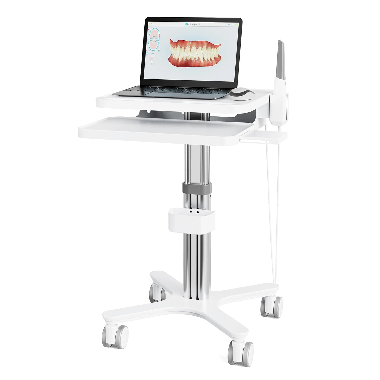 Medical trolley with laptop tray and stand, clinic trolley with wheels for hospital beauty salons (MTO-3)