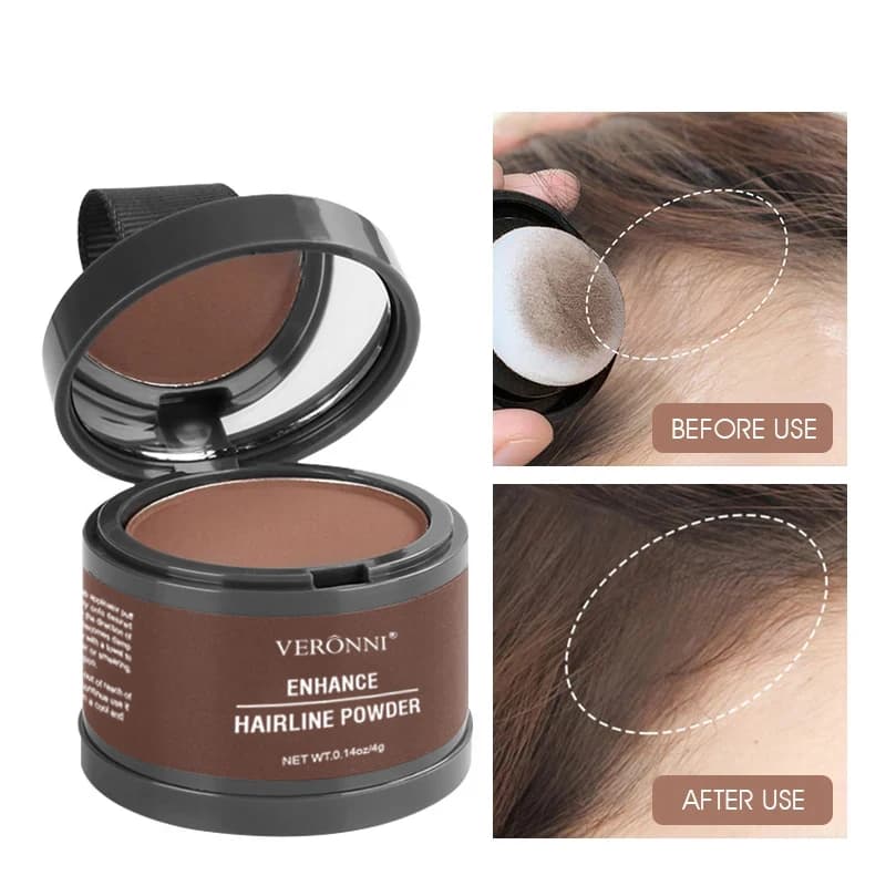 Correttore in polvere per linea sottile soffice Fibre temporanee per capelli Copertura per radice di capelli neri Copertura grigia Polvere per ombra dell'attaccatura dei capelli istantaneamente