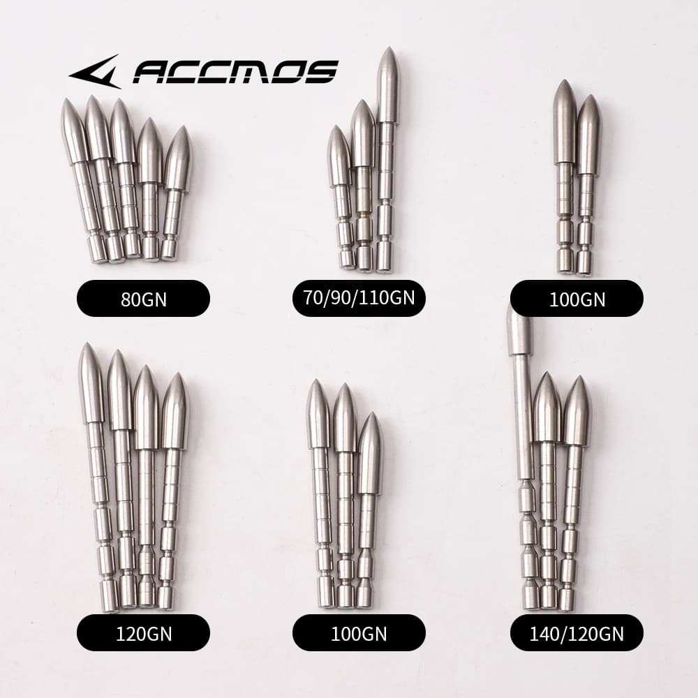 12 pz In Acciaio Inox Punta di Freccia Punta di Freccia Per ID4.2mm Freccia Albero FAI DA TE 70 80 90 100 110 120 Grana Testa di Freccia Tiro Con Arco accessorio