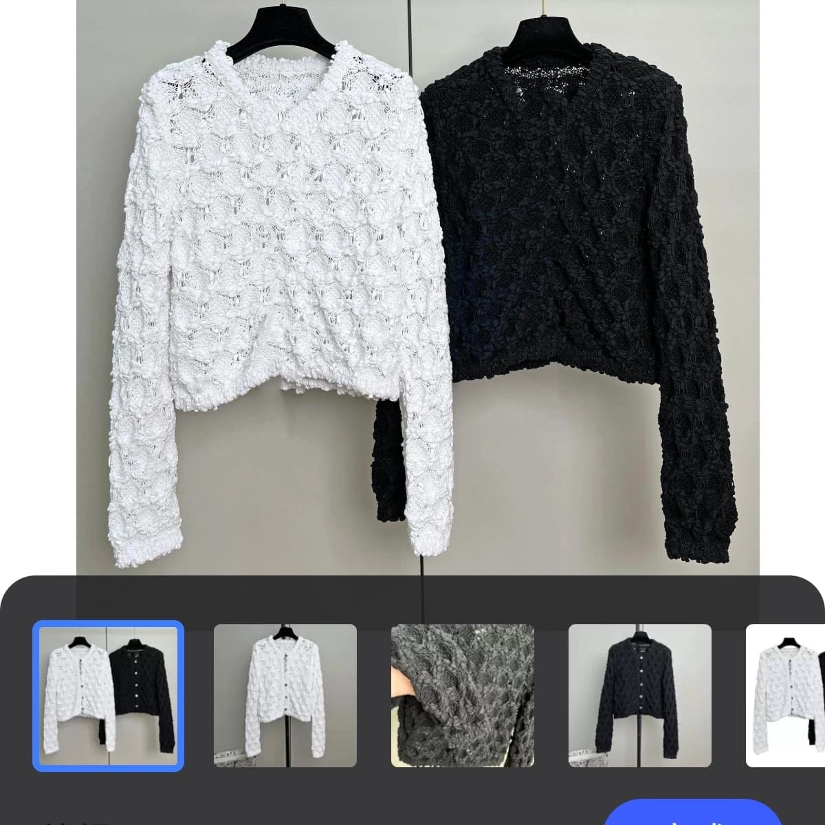 Cardigan Corto Pesante da Donna in Maglia con Motivo Floreale Speciale Tea Olive, Nuovo Stile Primavera 2026, in Filato South Oil Premium