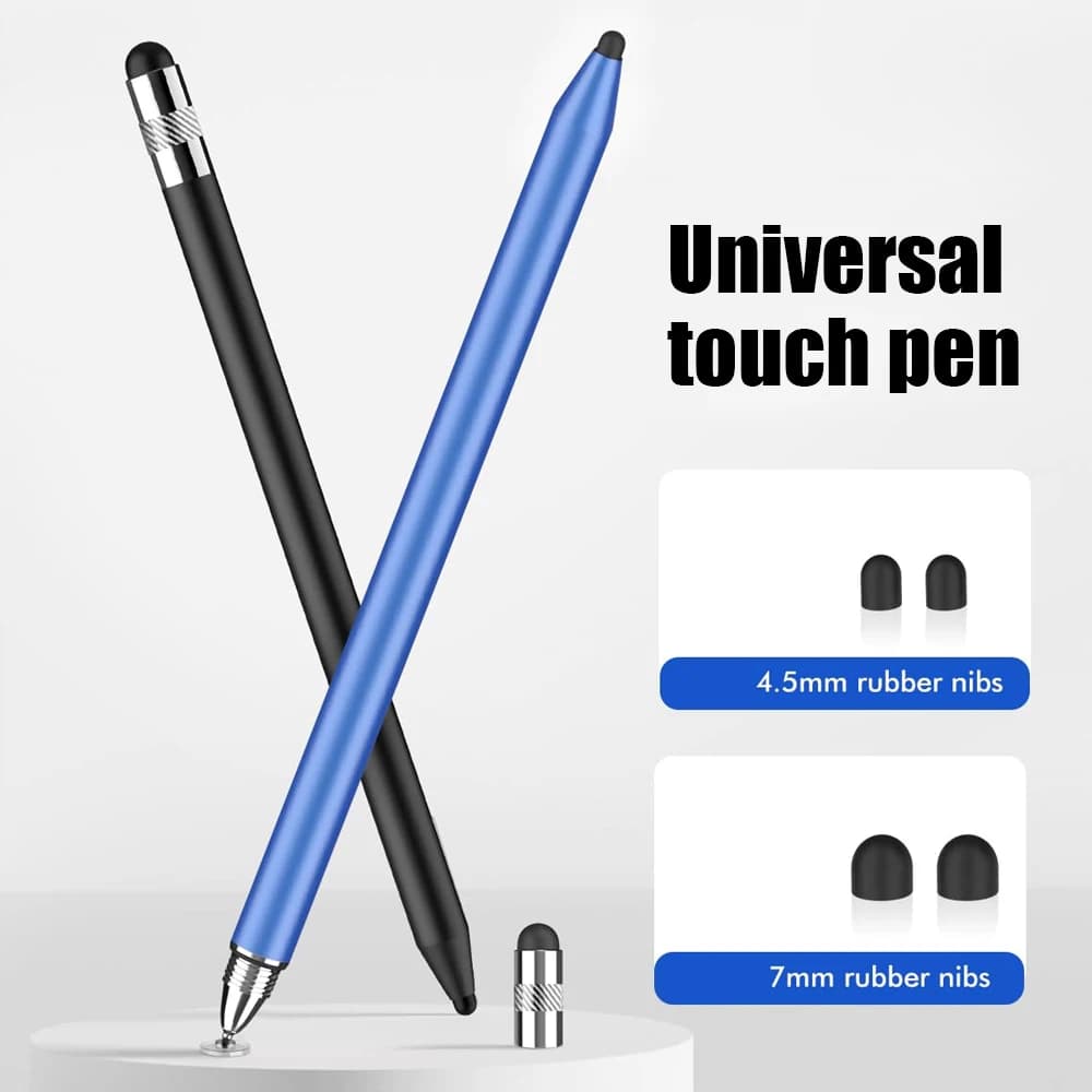 Penna touch universale per iPad Android Smart Phone Stilo Android per tablet Matita Stilo capacitivo Doppia doppia testa in silicone
