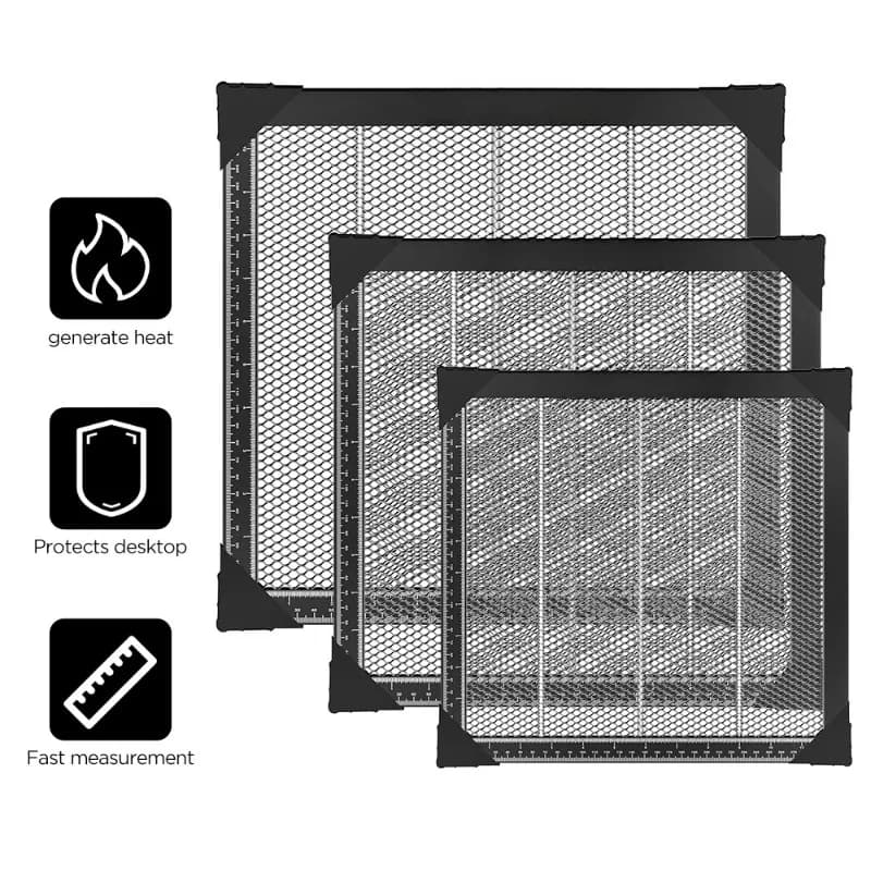 Honeycomb honeycomb for laser engraving, compatible with laser cutting and engraving machines with CO2 CNC diodes, dimensions 400x400mm and 440x440mm.