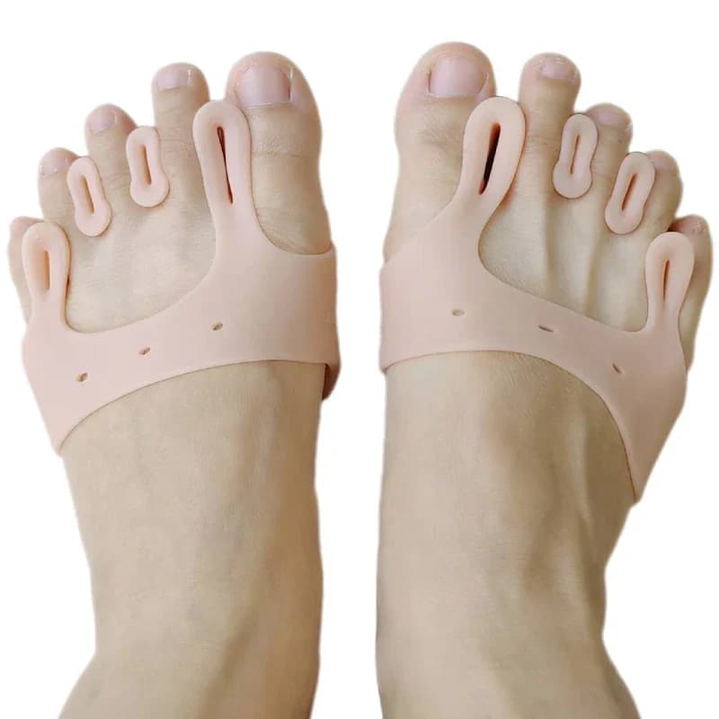 2 pezzi = 1 paio Gel Silicone Borsite Correttore Separatori delle dita dei piedi Cuscinetti per l'avampiede Apparecchi ortodontici Ortesi Alluce Valgo Distanziatori