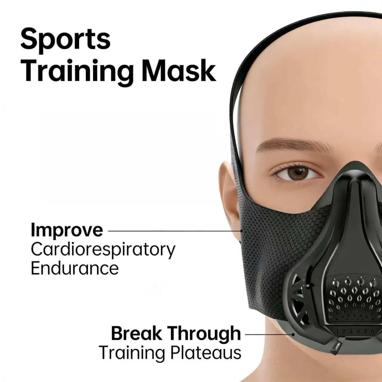 Maschera Sportiva Regolabile per Allenamento, Simulazione di Altitudine, per Fitness Cardio e Allenamento di Resistenza