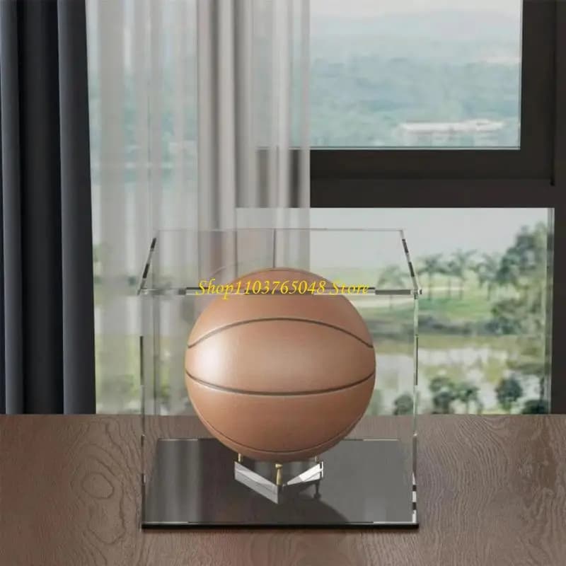 R53E Supporto per pallina da esposizione triangolare in acrilico, supporto per pallavolo da calcio addensato, portaoggetti per