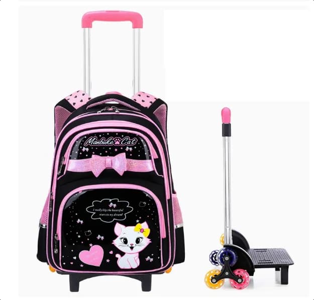Zaini trolley per bambini con ruote, zaino scolastico con ruote, zaino scolastico impermeabile con ruote
