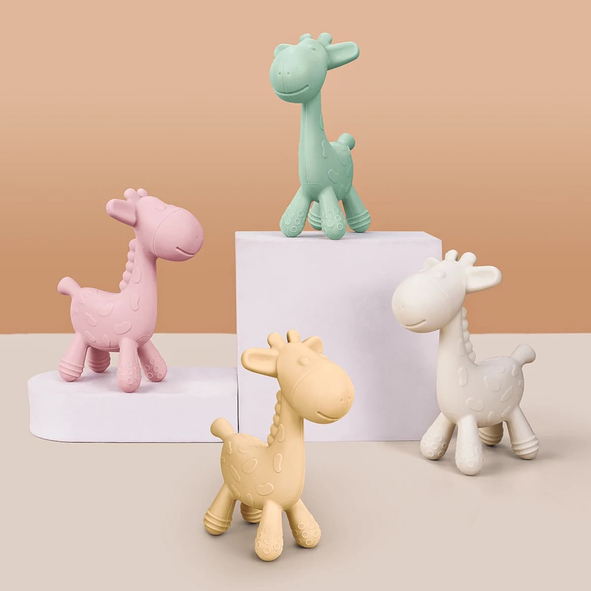 1PC Del Bambino Del Silicone Massaggiagengive Roditore Del Fumetto Animale Forme di Cervo Materiali di Commestibile FAI DA TE Dentizione Giocattolo per Il Bambino Massaggiagengive regalo