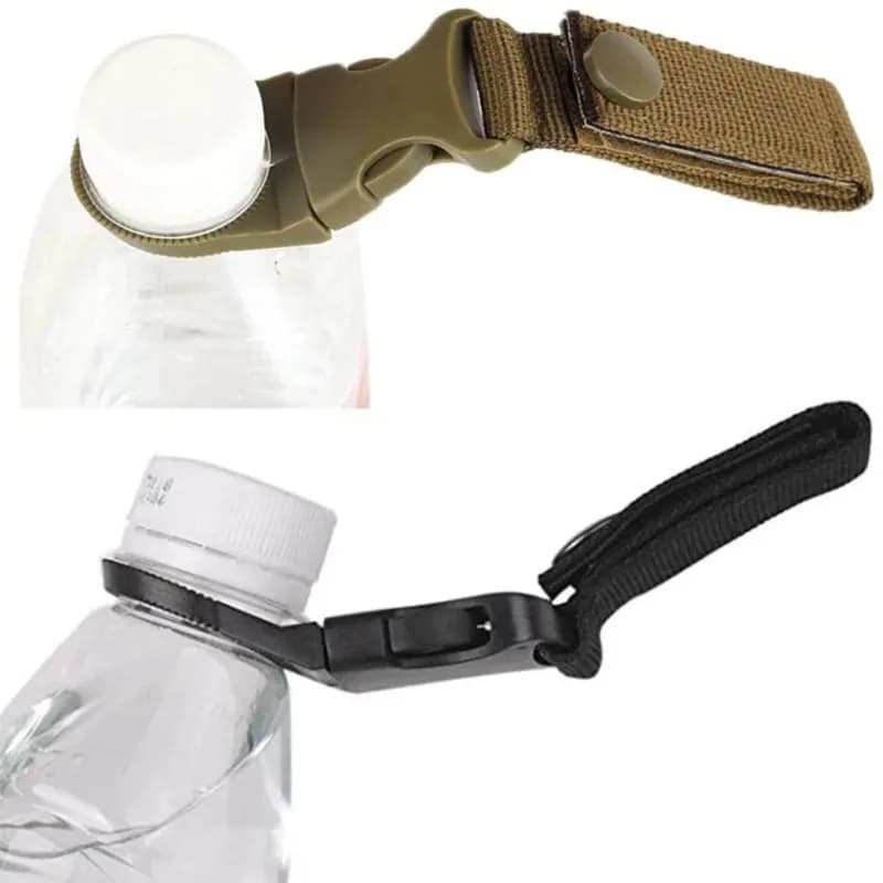 Gancio con fibbia in tessuto Clip porta bottiglia d'acqua Moschettone da arrampicata in nylon per esterni Cintura per zaino Gancio Moschettone da campo Chiusura con clip per cintura