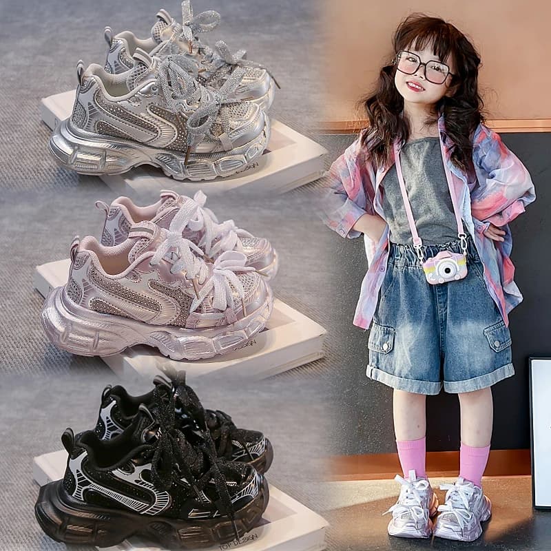 Kids Breathable Mesh Sport Shoes 2025 New Style Casual Running Shoes for Boys and Girls Spring Autumn Shoes