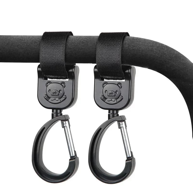 Accessori universali per passeggini da esterno ganci per carrozzina per bambini ruota borsa appesa gancio per borsa portaoggetti per Organizer per carrello a 360 gradi