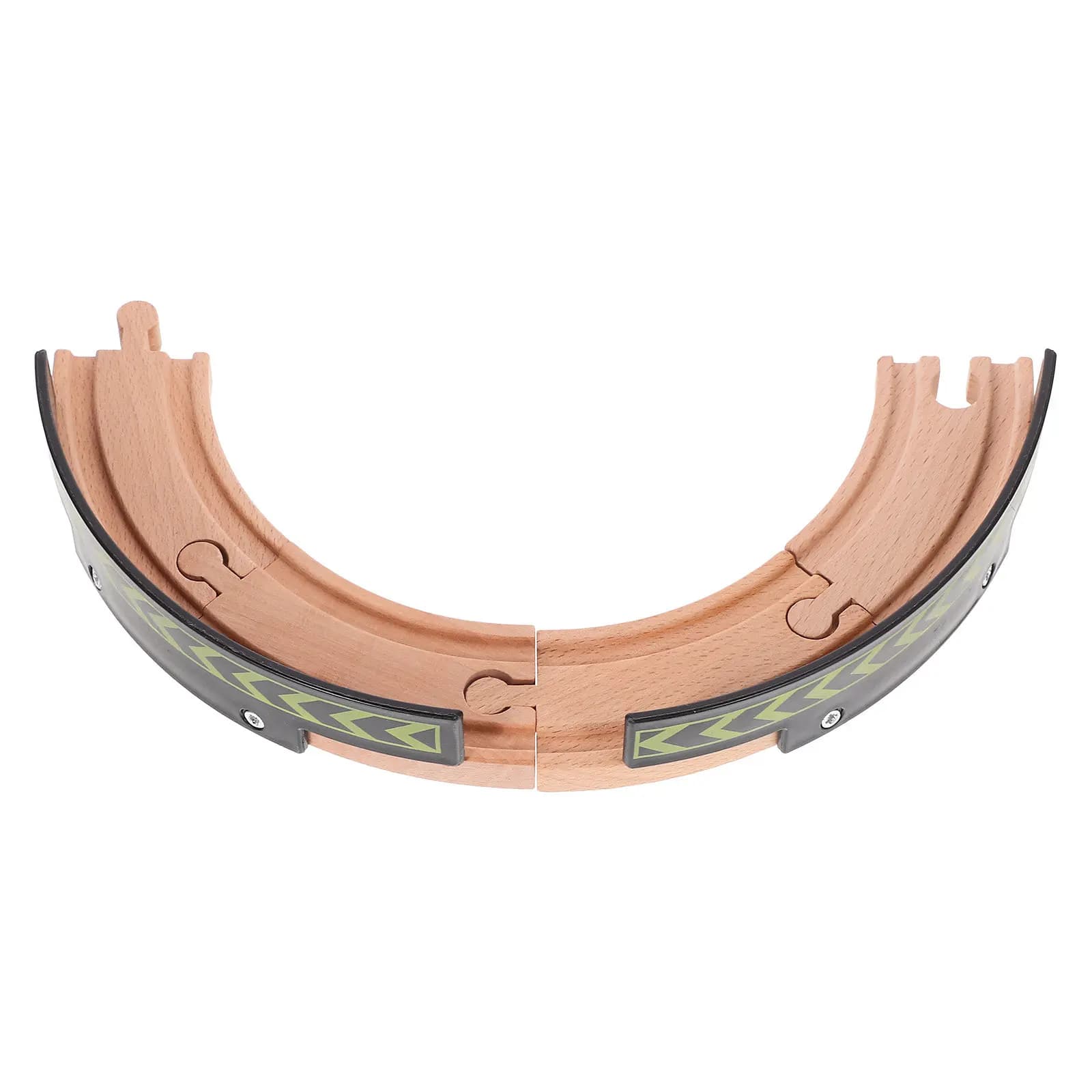 2 Pezzi di Binari Curvi Corti in Legno per Trenini, Accessori Ferroviari, Set di Espansione Fai-da-te per Scenari Educativi per Bambini