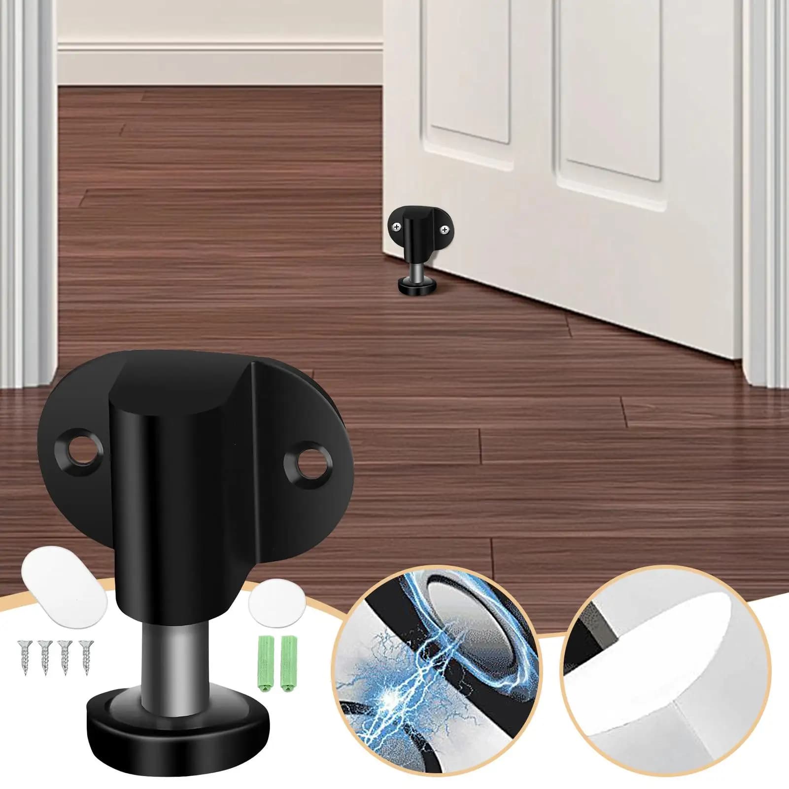 Fermaporta per porta interna Fermaporta magnetico Fermaporta Montaggio a pavimento Regolabile Senza chiusura per trapano per soggiorno Camera da letto Cucina