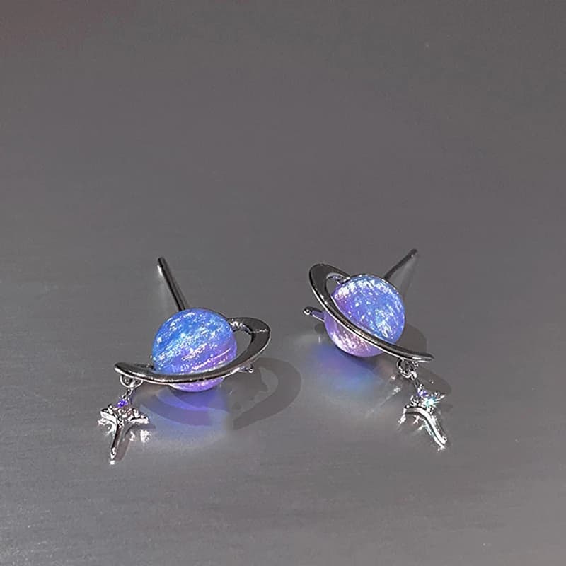New Round Woman Earrings Planet Girl Cat Eye Personality Hundred Match Earrings Engagement Exquisite Jewellery Gifts