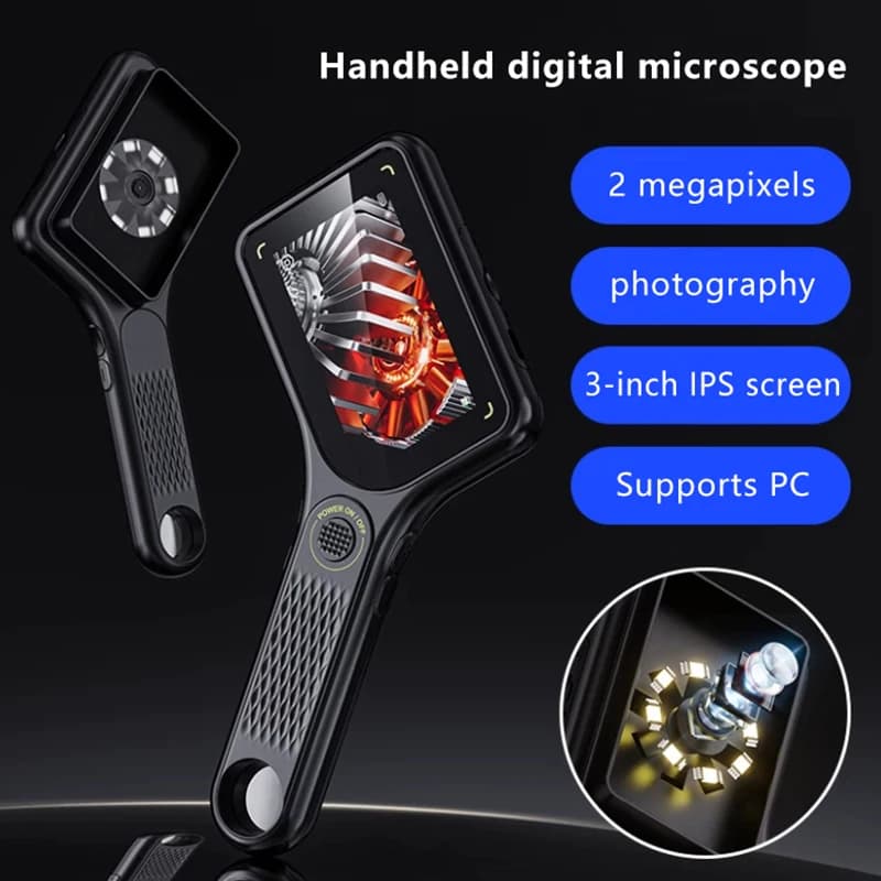 Microscopio digitale portatile con schermo a colori IPS da 3,0 pollici, autofocus, microscopi video da 2 MP, ingrandimento 500x per gioielli e orologi!