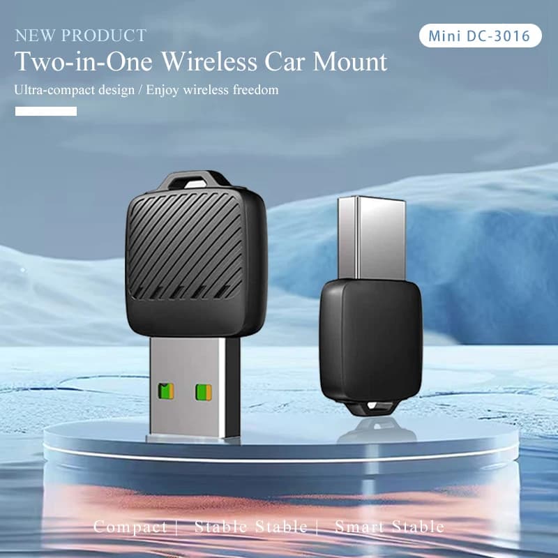 Adattatore Gallop Sprite Wireless CarPlay Android Auto 2 in 1 da cablato a wireless, mini box intelligente, plug and play, connessione automatica