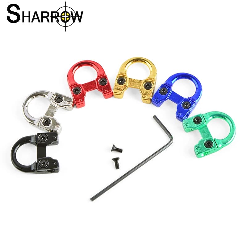 Compound Bow D loop lega di alluminio D Ring String Bow rilascio fai da te Arrow Nock Loop con cacciaviti per la caccia al tiro