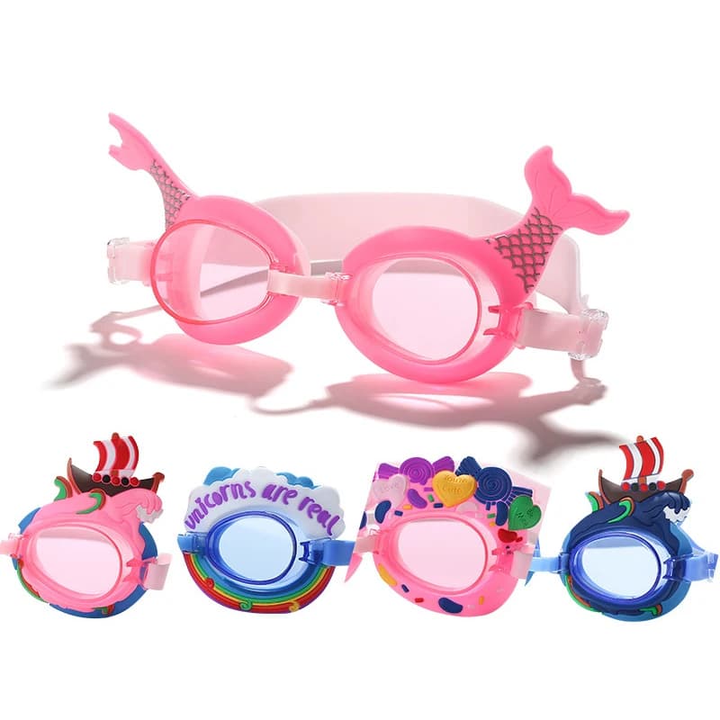 Kids Kids Cute Cartoon Animated Swimwear Swimming Pool Raincoats Water sports Diving Surf glasses with earplugs